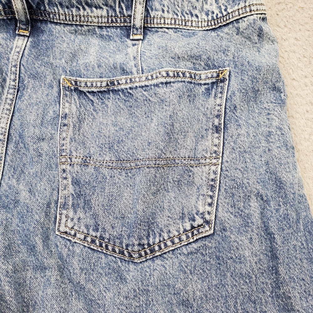 Gap Baggy Overalls Womens L Blue Ultrasoft Denim Light Wash Side Button Wide Leg - Picture 10 of 11